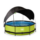 EXIT Lime pool 10ft x 30in with filter pump and canopy - green
