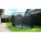 EXIT Supreme ground level trampoline 244x427cm with safety net - green