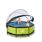 EXIT Lime pool 8ft x 30in with filter pump and dome - green