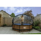 EXIT Wood Pool 10 ftx30in with Filter Pump & Dome - Brown
