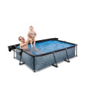 EXIT Stone pool 7ft x 5ft x 25.6in with filter pump and canopy - grey