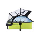 EXIT Lime pool 10ft x 6.6ft x 25.6in with filter pump and dome - green