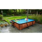 EXIT Wood pool 10ft x 6.6ft x 25.6in with filter pump - brown