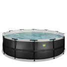 EXIT Black Leather pool 15ft x 48in with sand filter pump - black