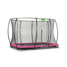 EXIT Silhouette ground trampoline 7x10ft with safety net - pink