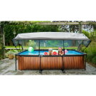 EXIT Stone pool 10ft x 6.6ft x 25.6in with filter pump and dome - grey