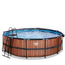 EXIT Wood pool 15ft x 48in with sand filter pump and dome - brown