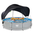 EXIT Soft Grey Pool 12ftx30in with Pump & Canopy - Grey
