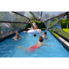 EXIT Black Leather pool 18ft x 8ft x 39in with sand filter pump and dome - black
