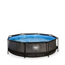 EXIT Black Wood pool 10ft x 30in with filter pump - black
