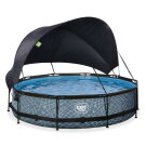 EXIT Stone pool 12ft x 30in with filter pump and canopy - grey