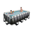 EXIT Black Leather pool 13ft x 6.6ft x 39in with sand filter pump - black