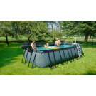 EXIT Wood pool 18ft x 8ft x 48in with sand filter pump and dome - brown