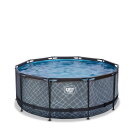 EXIT Stone pool 12ft x 48in with sand filter pump - grey