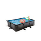EXIT Black Wood pool 7ft x 5ft x 25.6in with filter pump - black