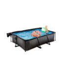EXIT Black Wood pool 7ft x 5ft x 25.6in with filter pump and canopy - black