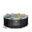 EXIT Black Leather pool 12ft x 48in with sand filter pump - black