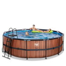 EXIT Wood pool 15ft x 48in with sand filter pump - brown