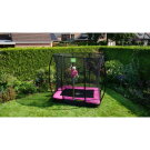 EXIT Silhouette ground trampoline 5x7ft with safety net - pink