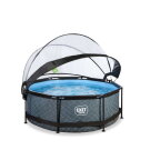 EXIT Stone pool 8ft x 30in with filter pump and dome - grey