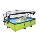 EXIT Lime pool 10ft x 6.6ft x 25.6in with filter pump and dome - green