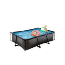 EXIT Black Wood pool 220x150x65cm with filter pump - black
