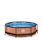 EXIT Wood pool 10ft x 30in with filter pump - brown