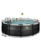 EXIT Black Leather pool 15ft x 48in with sand filter pump - black