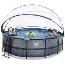 EXIT Stone pool 15ft x 48in with sand filter pump and dome - grey