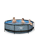 EXIT Stone pool 10ft x 30in with filter pump - grey