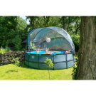 EXIT Black Leather pool ø488x122cm with sand filter pump and dome - black
