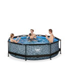 EXIT Stone pool 10ft x 30in with filter pump - grey