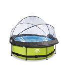 EXIT Lime pool 8ft x 30in with filter pump and dome - green