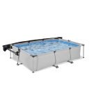 EXIT Soft Grey Pool 10x6.5ft with Filter Pump & Canopy