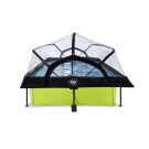 EXIT Lime pool 10ft x 6.6ft x 25.6in with filter pump and dome - green