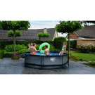 EXIT Black Wood pool 10ft x 30in with filter pump and dome - black