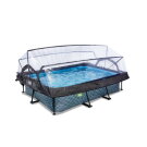 EXIT Stone pool 7ft x 5ft x 25.6in with filter pump and dome - grey