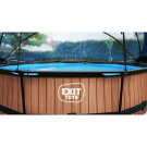 EXIT Black Wood pool ø360x76cm with filter pump and dome - black
