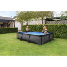 EXIT Black Wood pool 10ft x 6.6ft x 25.6in with filter pump - black