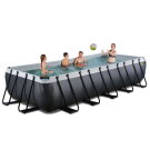 EXIT Black Leather pool 18ft x 8ft x 39in with sand filter pump - black