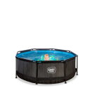 EXIT Black Wood pool 8ft x 30in with filter pump - black