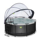 EXIT Black Leather pool 12ft x 48in with sand filter pump and dome - black