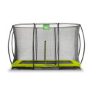 EXIT Silhouette ground trampoline 7x10ft with safety net - green