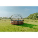 EXIT Wood pool ø427x122cm with sand filter pump and dome - brown