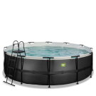 EXIT Black Leather pool 15ft x 48in with sand filter pump - black