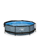 EXIT Stone pool 10ft x 30in with filter pump and canopy - grey