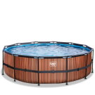 EXIT Wood pool 16ft x 48in with sand filter pump - brown