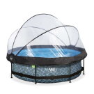 EXIT Stone pool 10ft x 30in with filter pump and dome - grey