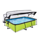 EXIT Lime pool 10ft x 6.6ft x 25.6in with filter pump and dome - green