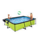 EXIT Lime pool 10ft x 6.6ft x 25.6in with filter pump and dome - green